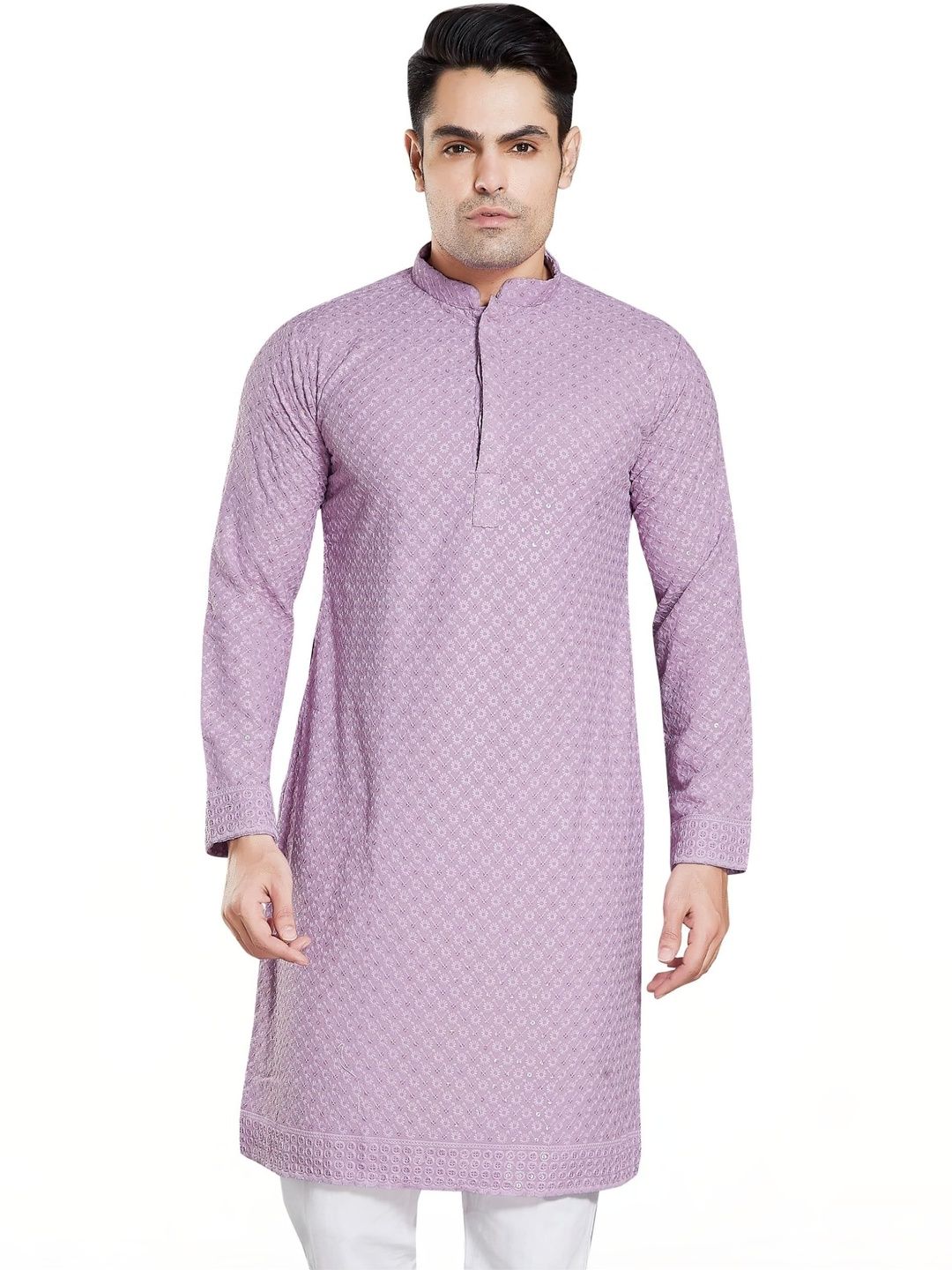 HERE&NOW Men Embroidered Handloom Kurta