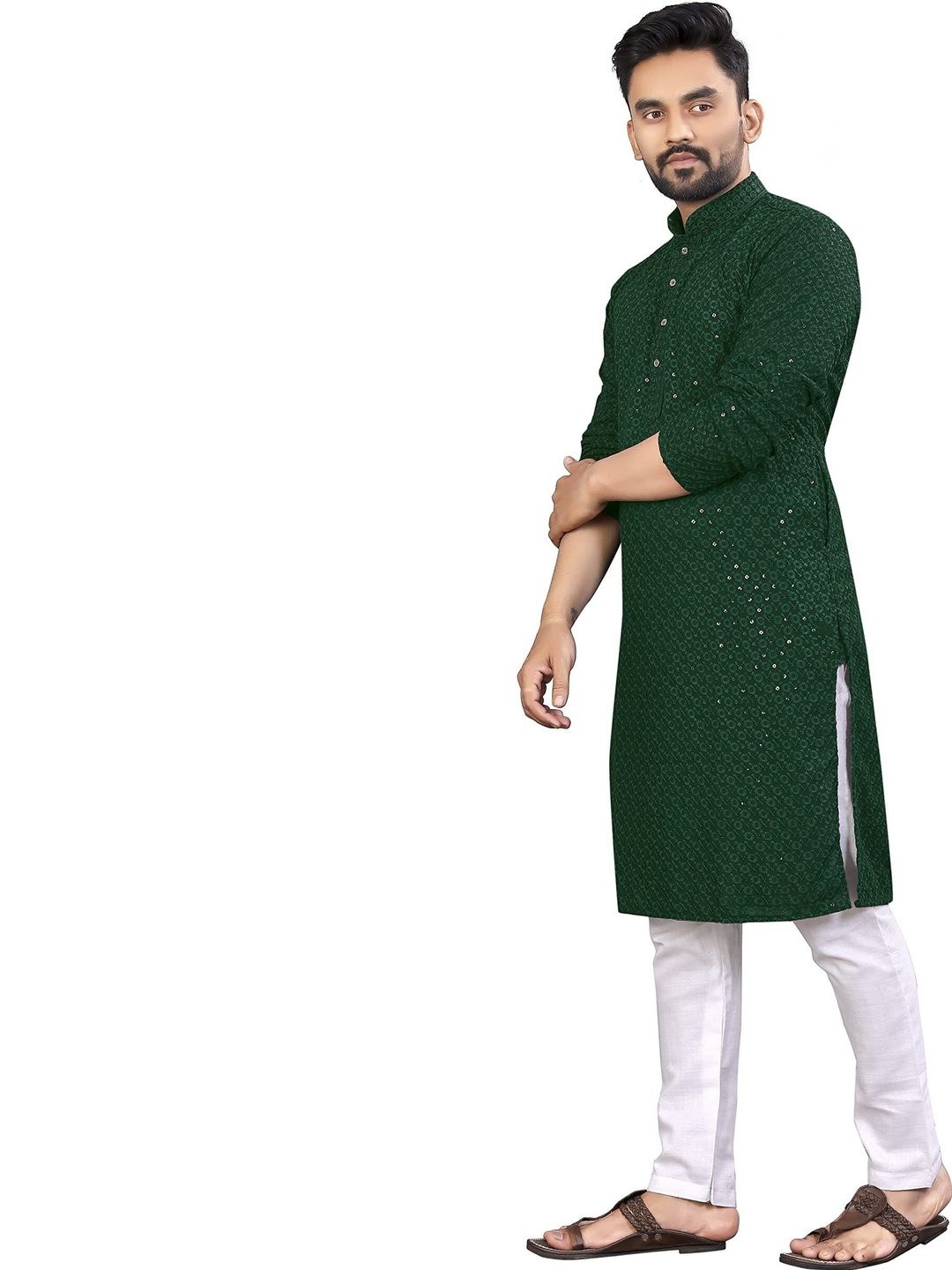 HERE&NOW Men Embellished Handloom Kurta