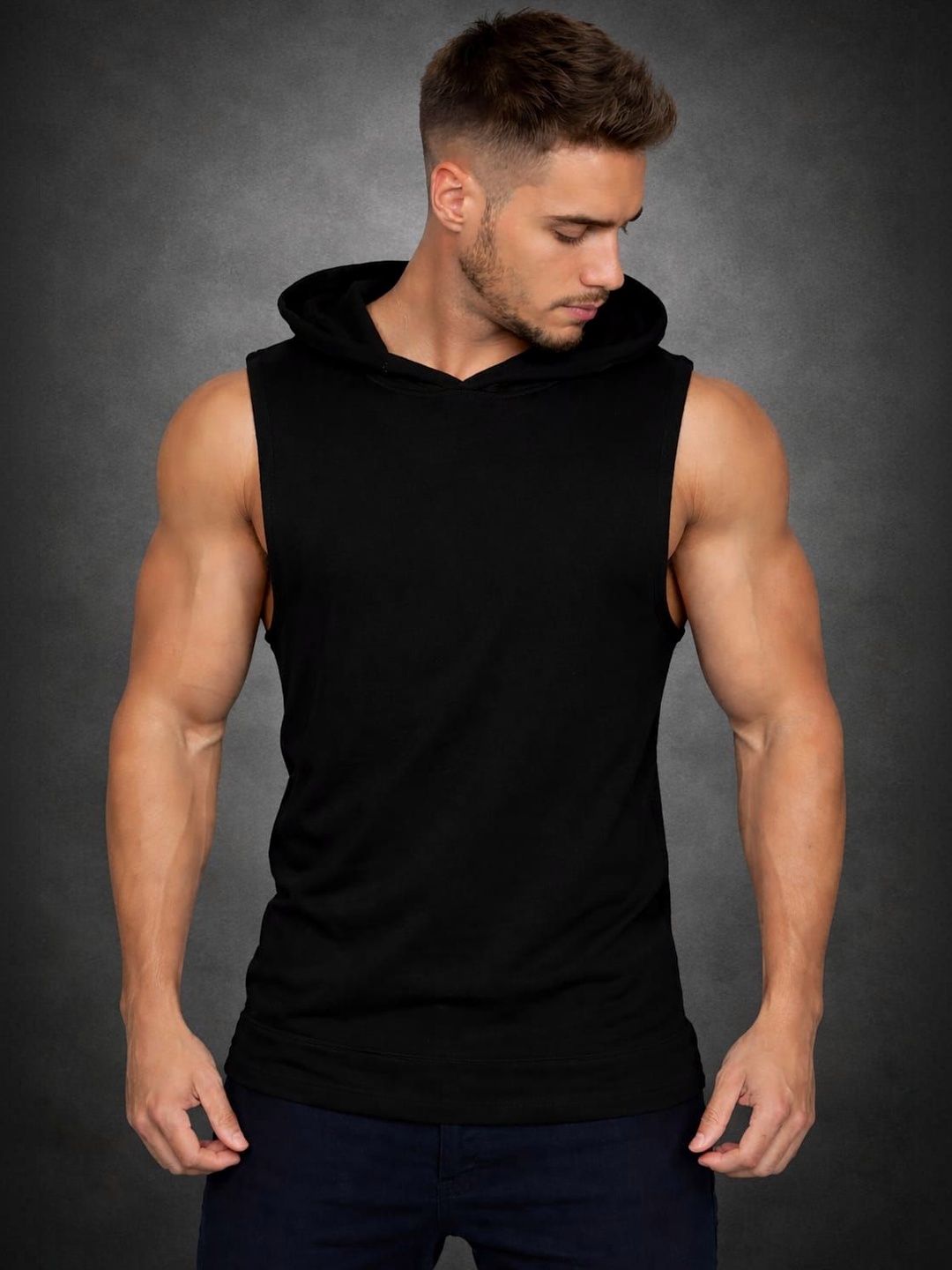 SZN Cotton Gym Hooded Neck Vest
