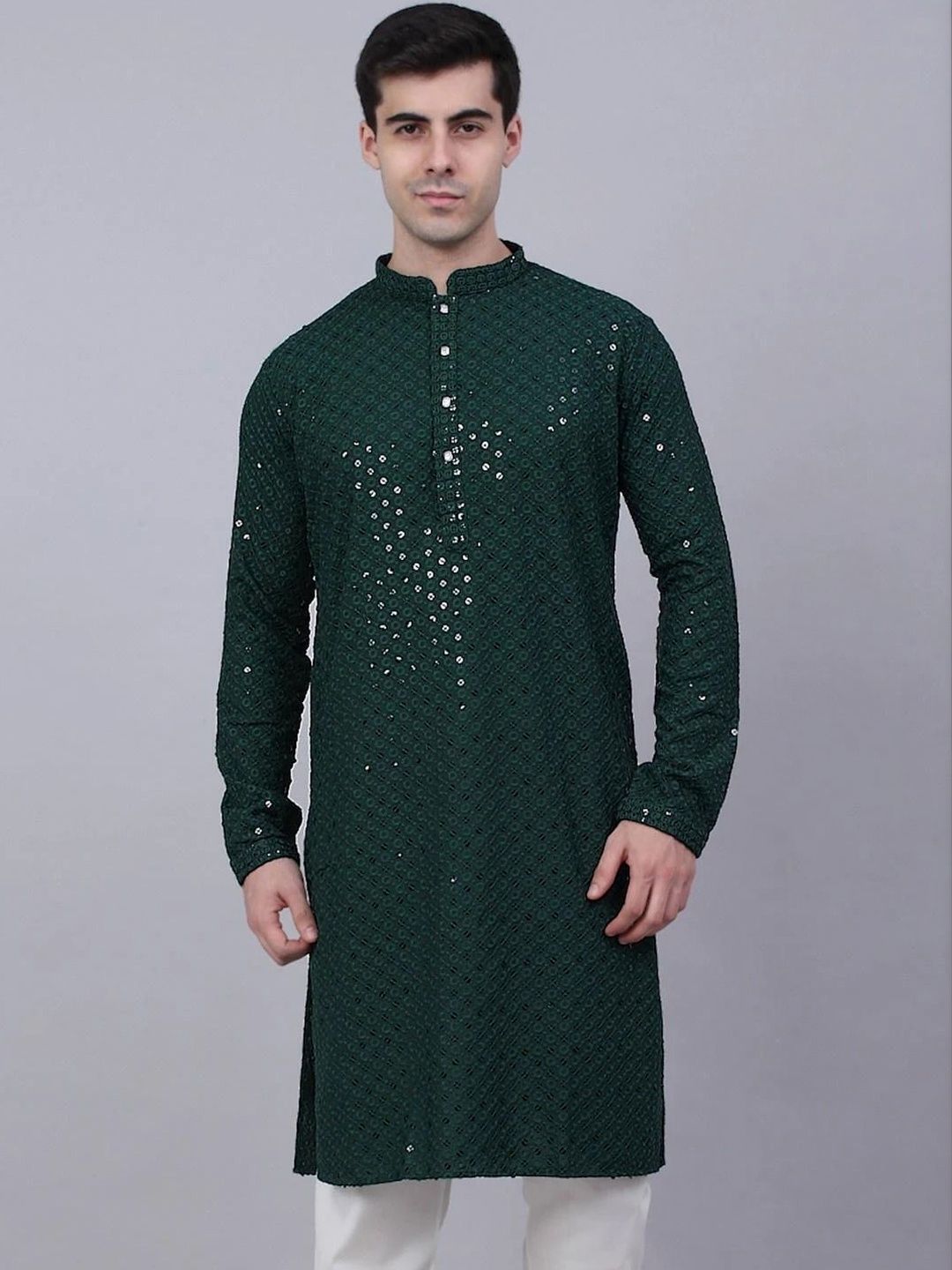 HERE&NOW Men Embroidered Handloom Kurta