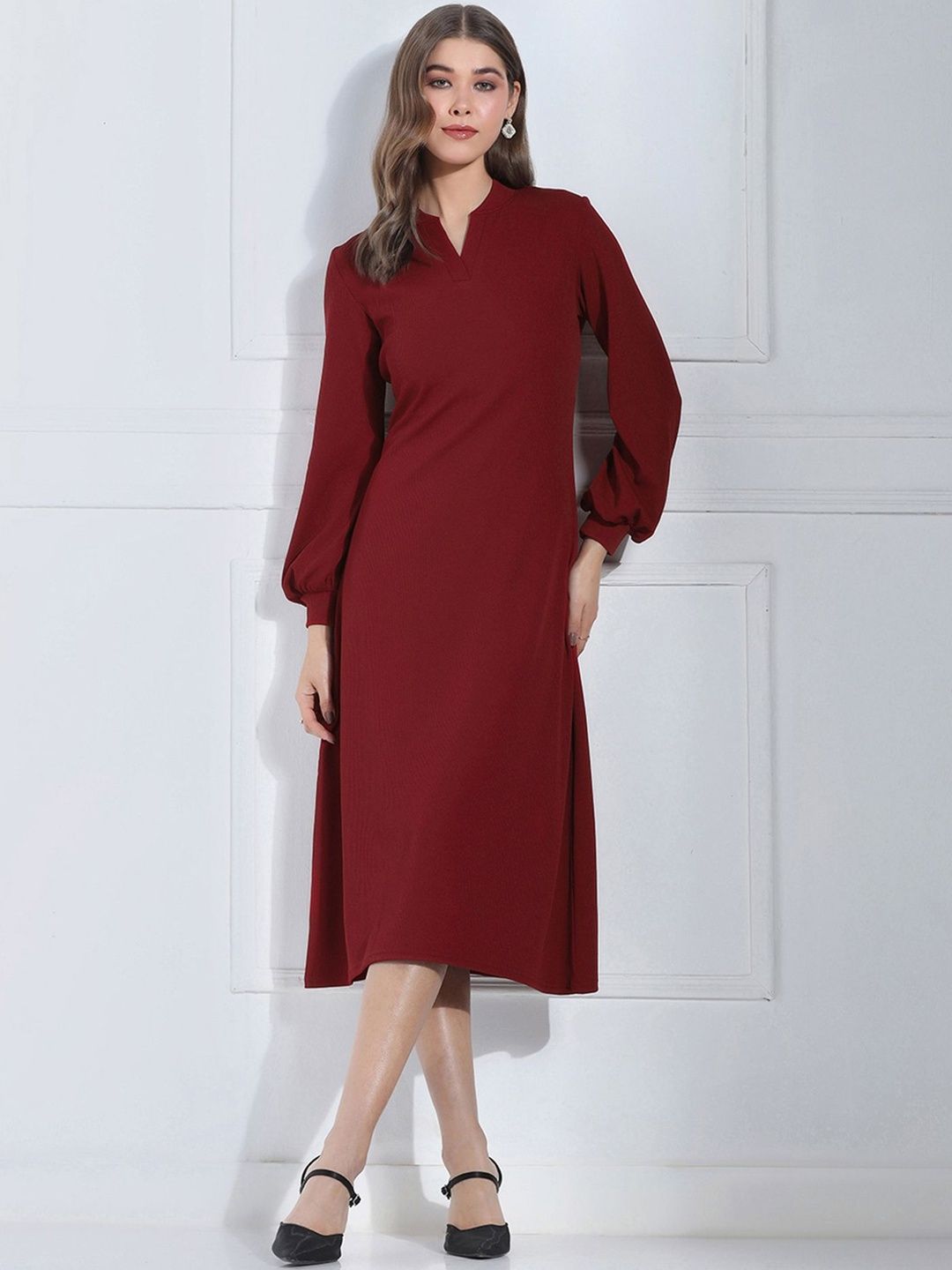 cherry red a line dress Casual Dress SATI, Summer Casual A Line Dress in Cherry Red