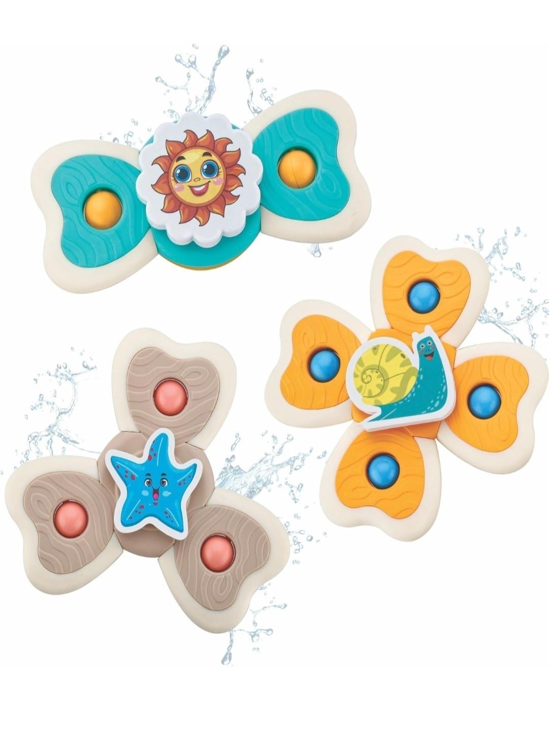 ARCADE TOYS Set of 3 BPA Free Spinner Activity Toys and Games