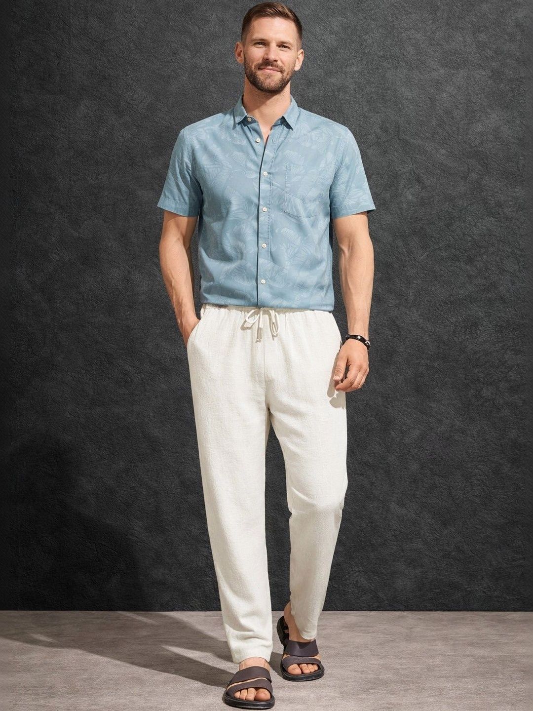 The Roadster Lifestyle Co. Mid Rise Cotton Trousers