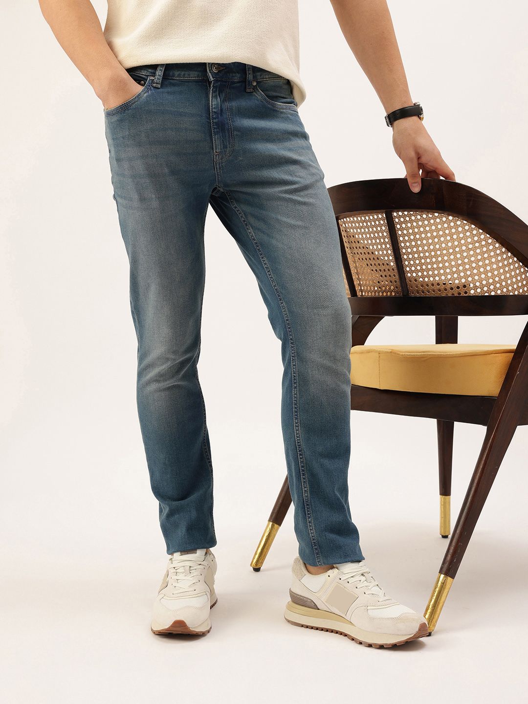 Nautica Men Slim Fit Heavy Fade Stretchable Jeans
