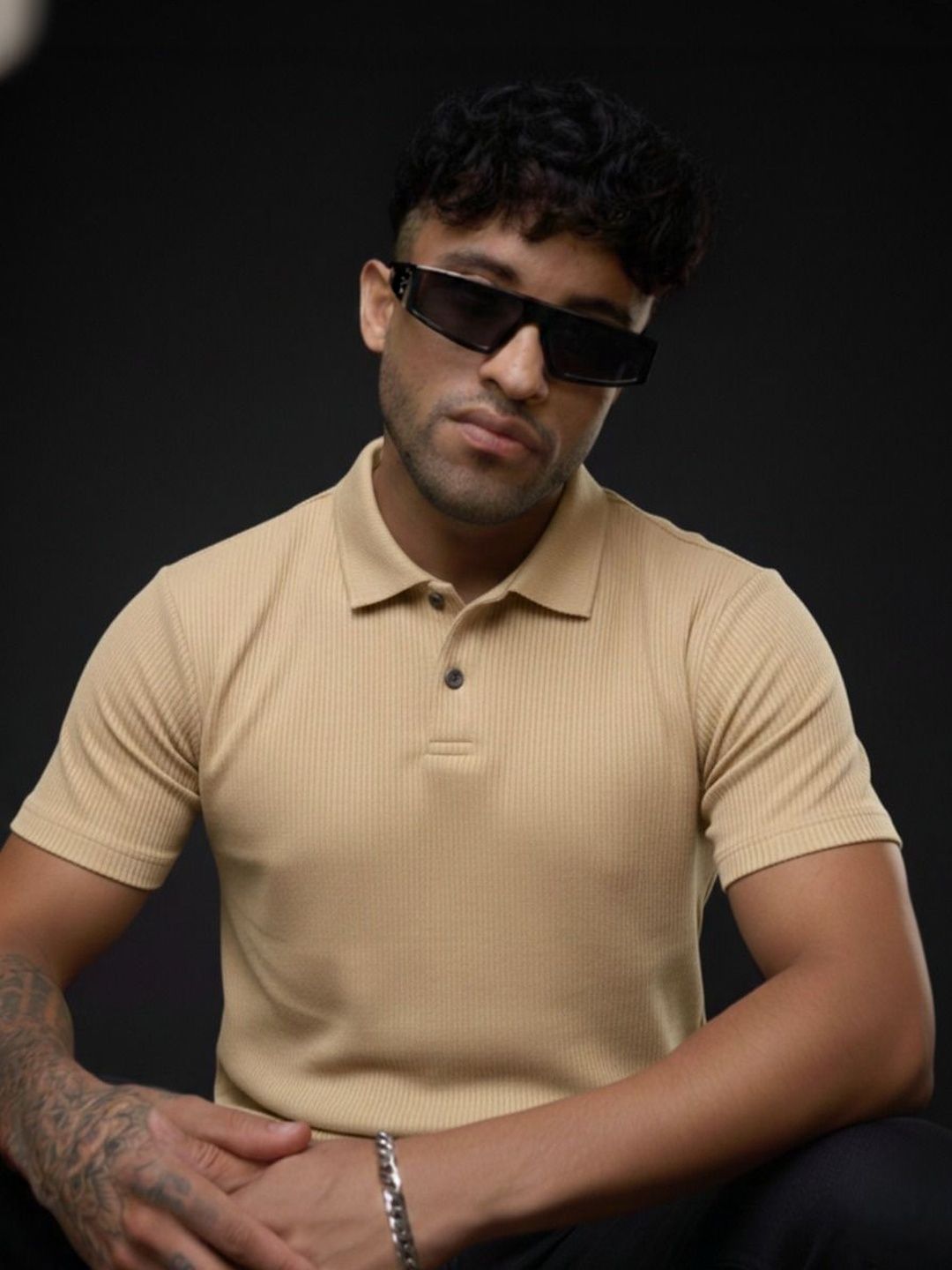 R.Code by The Roadster Life Co. Men Polo Collar T-shirt