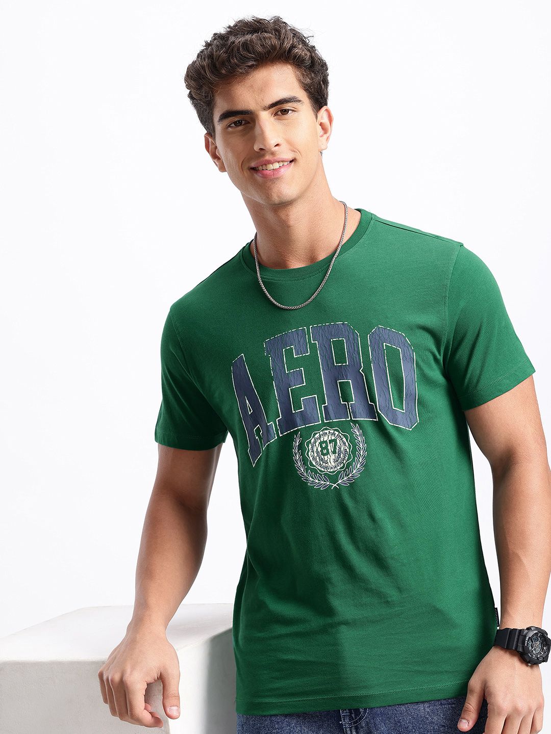 Aeropostale Brand Logo Printed Pure Cotton T-shirt
