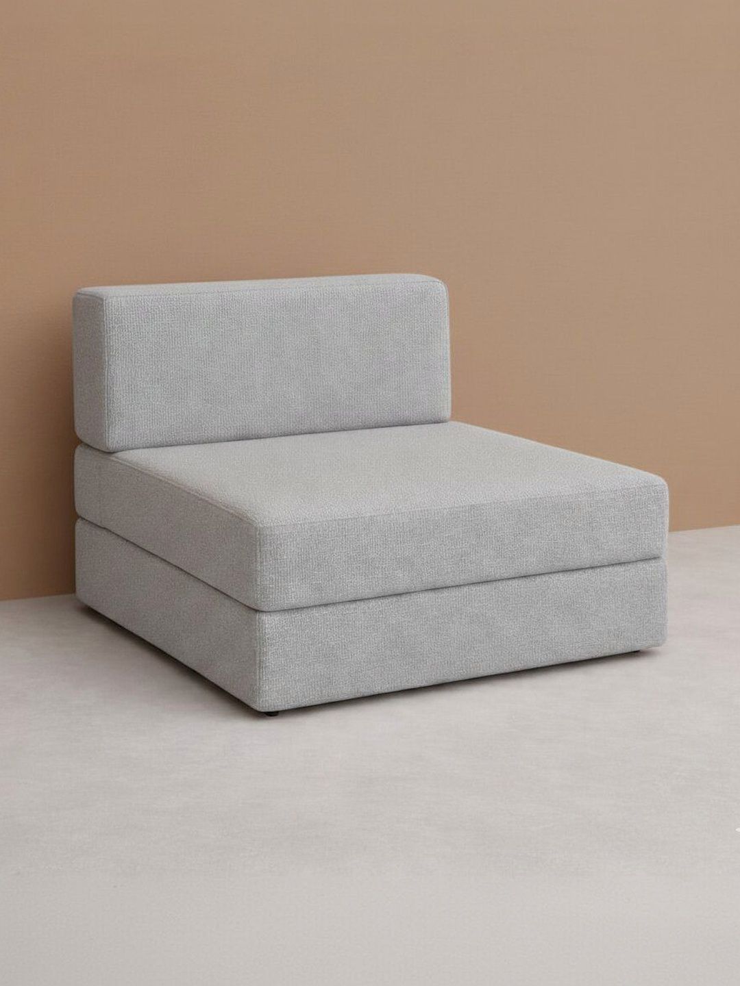 Pum Pum Grey Convertible Foldable 2-Seater Sofa Cum Bed