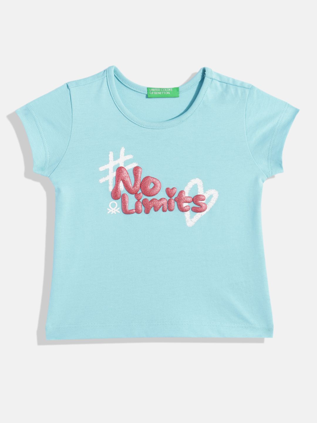 United Colors of Benetton Girls Embossed Shimmer T-shirt