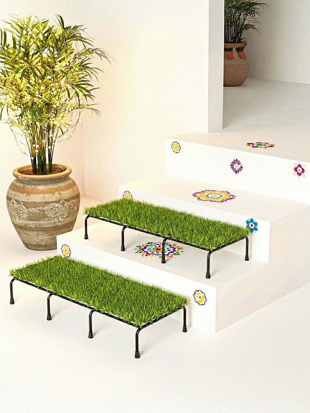 Myntra Elegant Homes Black 2 -Pcs Planter Stand