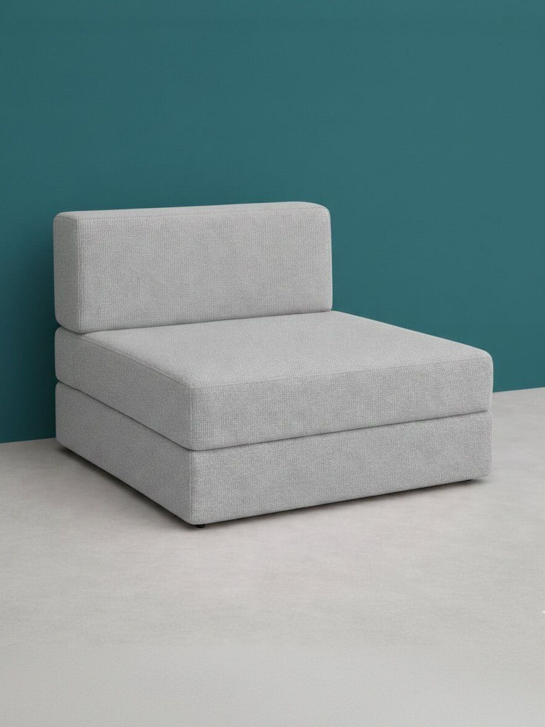Pum Pum Grey Convertible Foldable 2-Seater Sofa Cum Bed