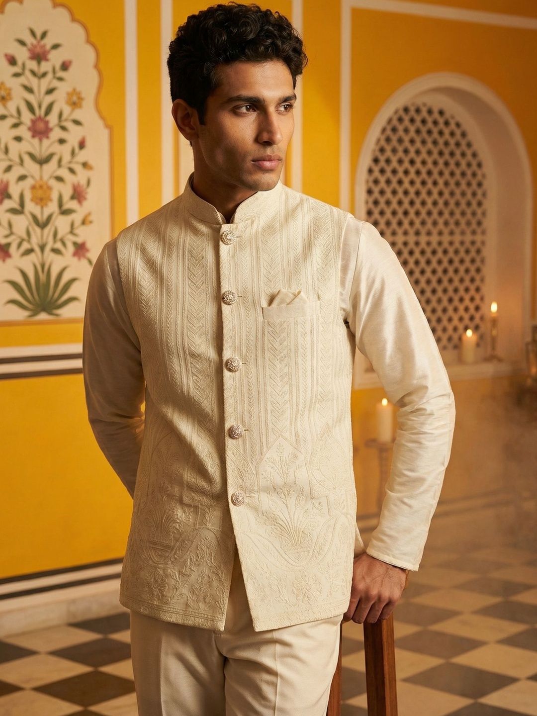 HERE&NOW Embroidered  Nehru Jackets