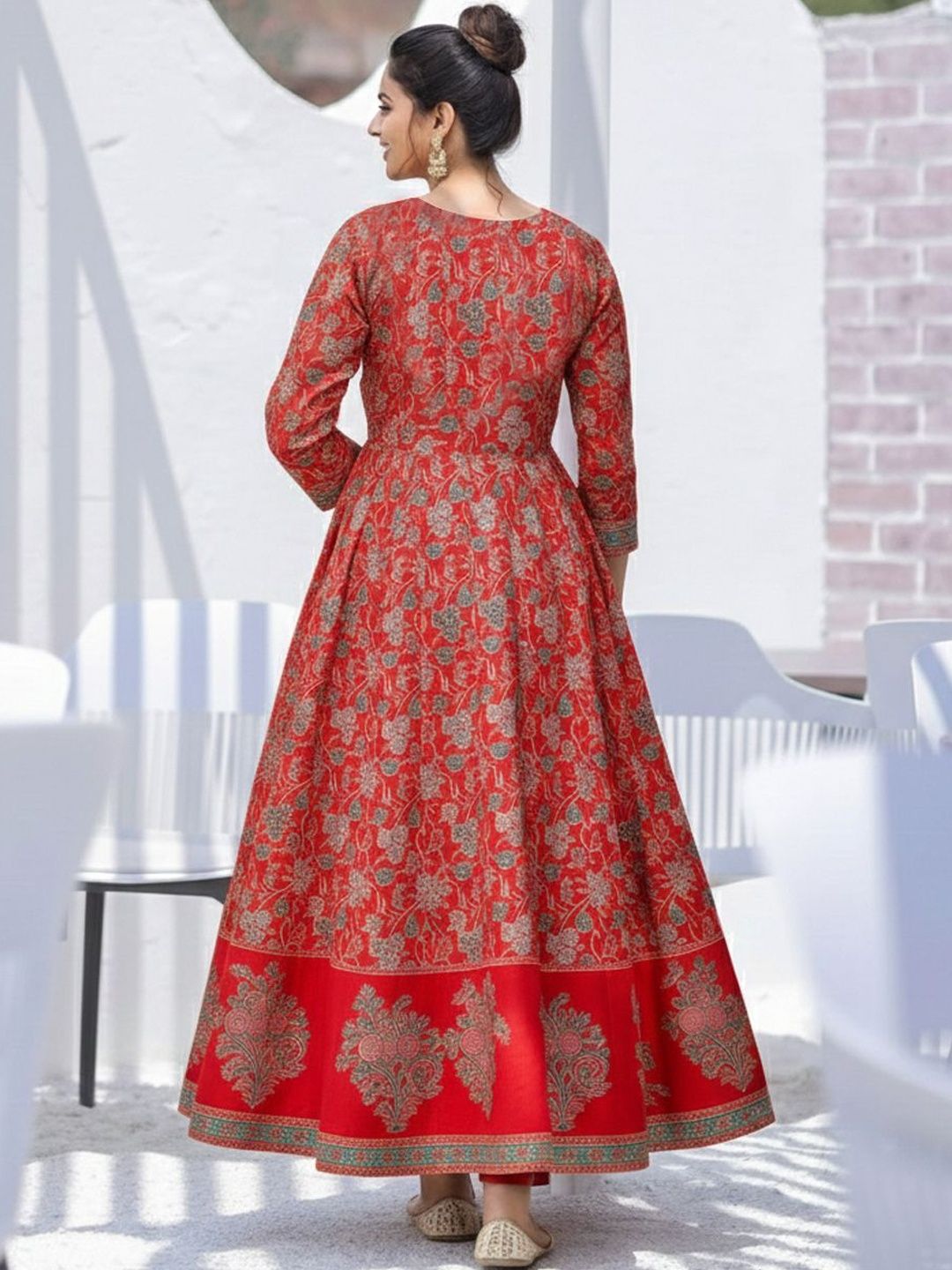 Buy SZN Women Ethnic Motifs Printed Tiered Kurta With Churidar