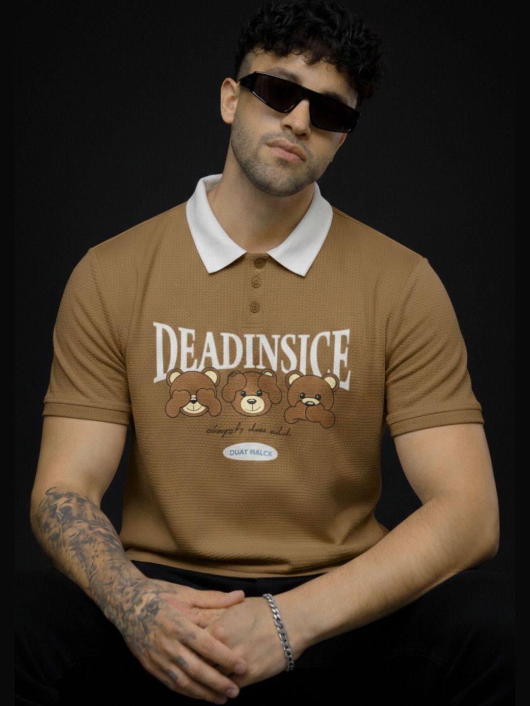 R.Code by The Roadster Life Co. Men Printed Polo Collar T-shirt