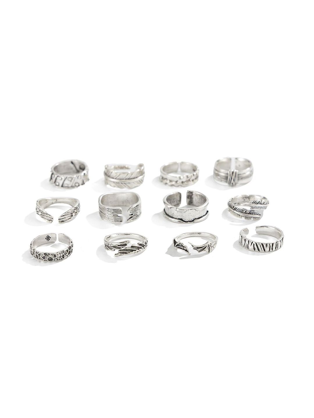 StyleCast x Revolte StyleCast x Revolte Set of 12 Silver-Plated Finger Ring