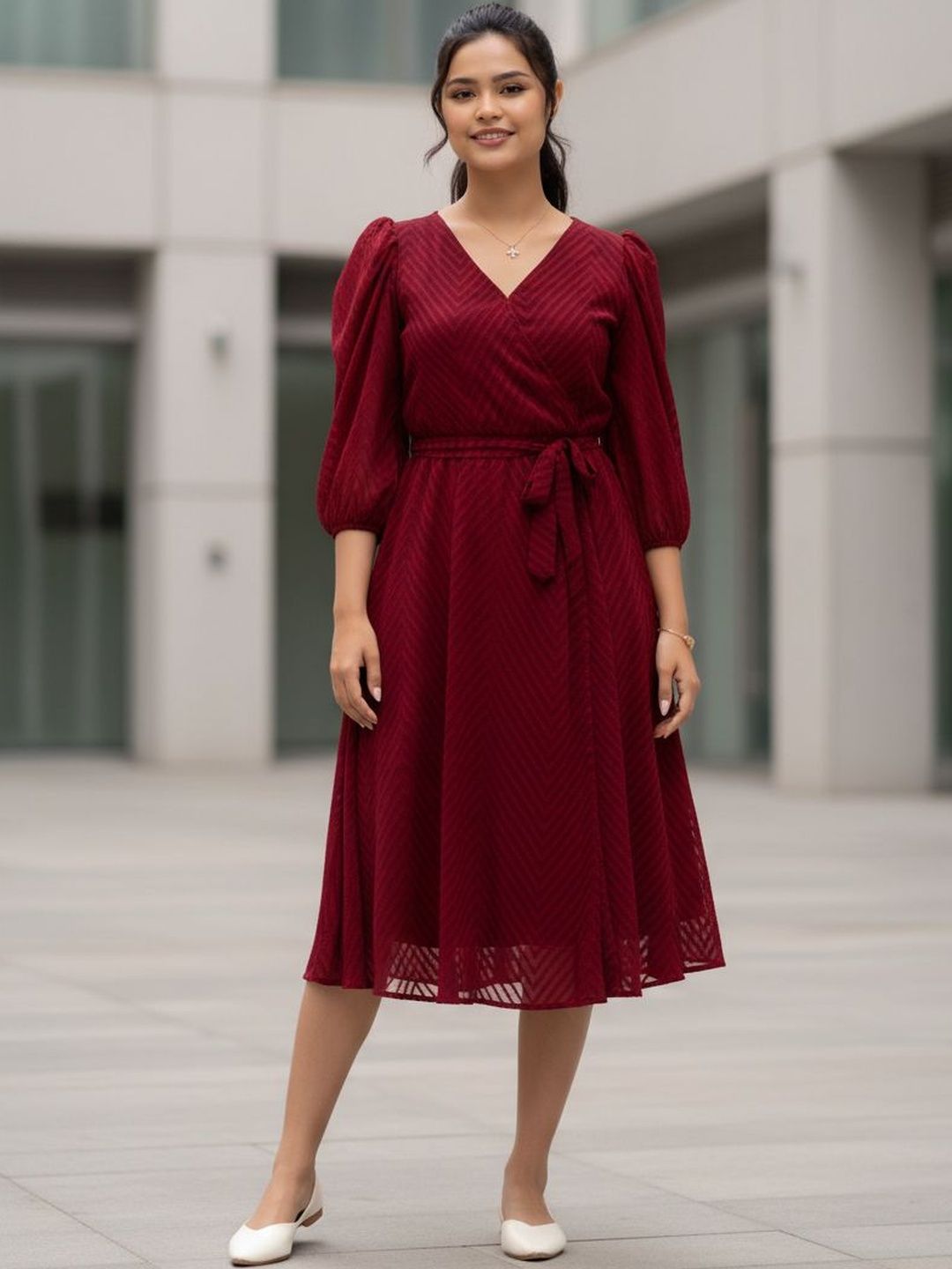 Buy BLUE PIEGEON Crepe Fit & Flare Dress - Dresses for Women