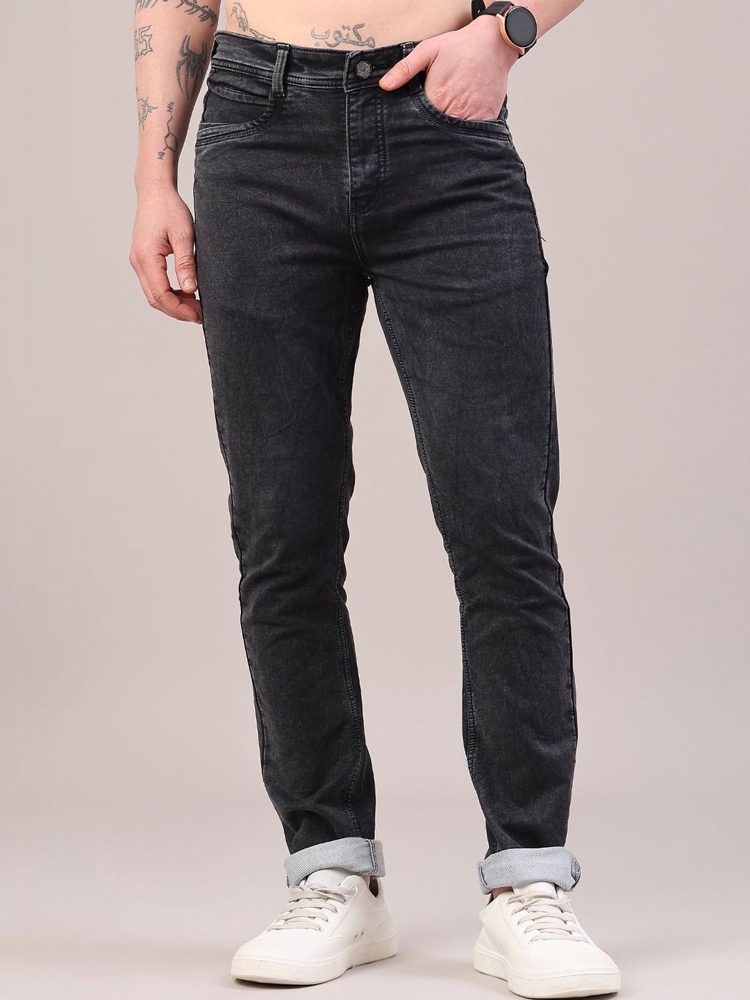 V-Mart Men Slim Fit Mid-Rise Light Fade Jeans