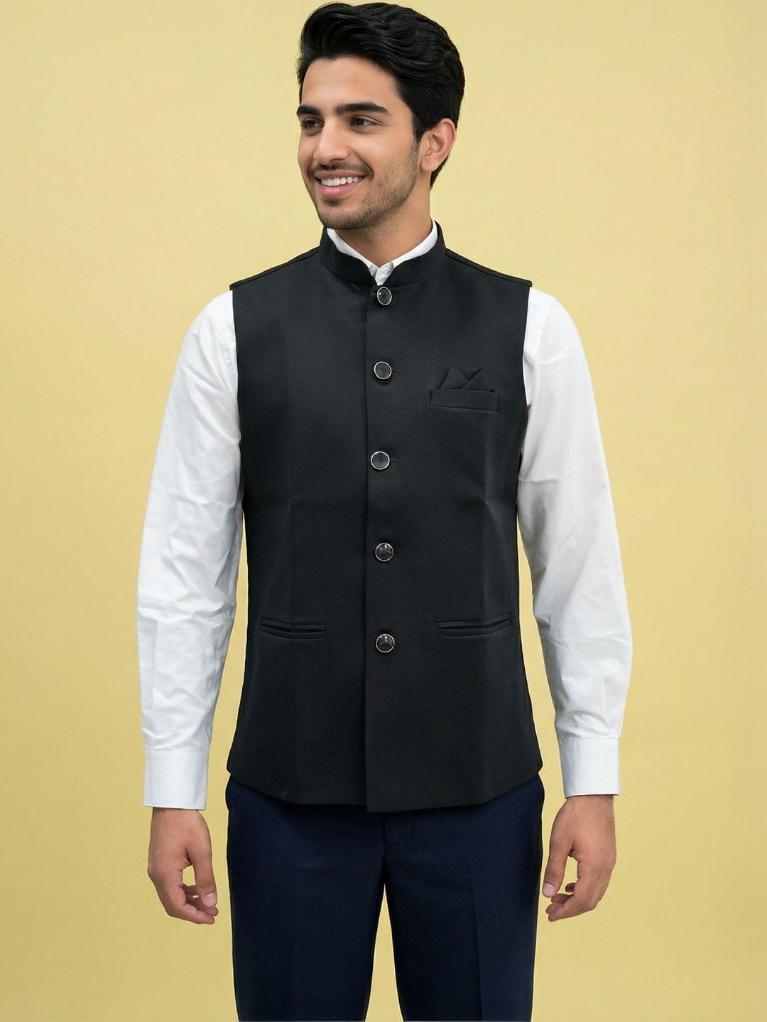 HERE&NOW Woven Nehru Jackets