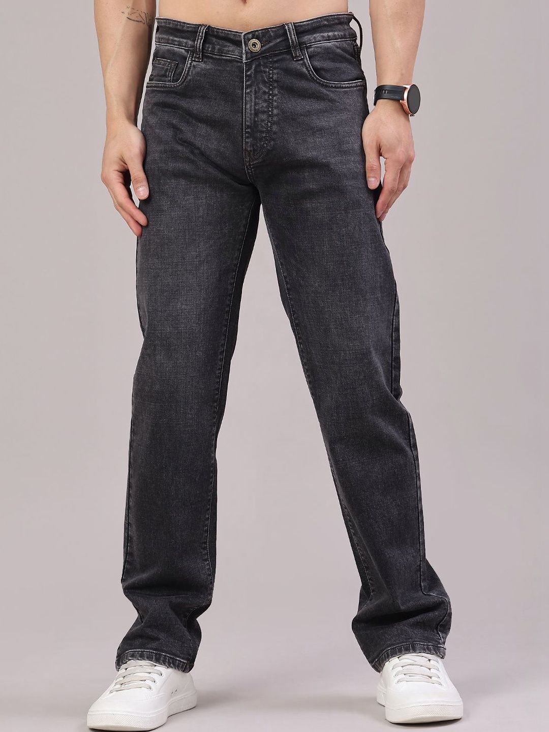 V-Mart Men Regular Fit Mid-Rise Light Fade Stretchable Jeans