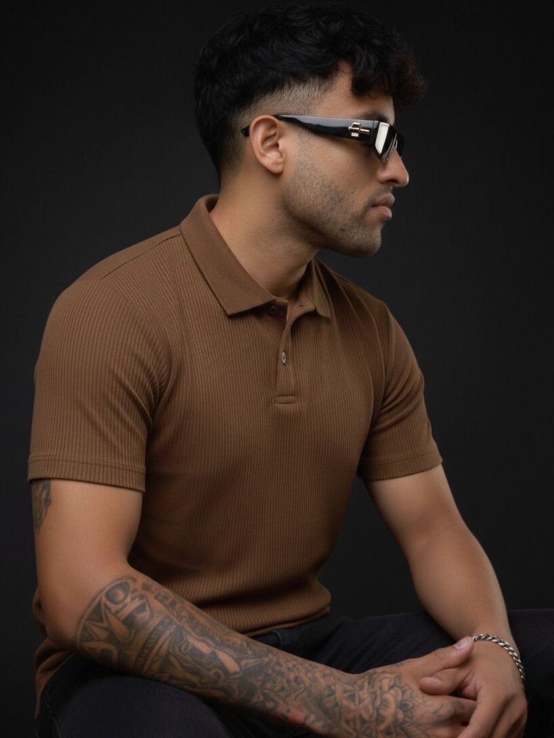 R.Code by The Roadster Life Co. Men Polo Collar T-shirt
