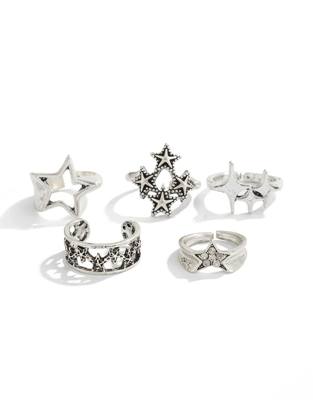 StyleCast x Revolte StyleCast x Revolte Set of 5 Silver-Plated Finger Ring