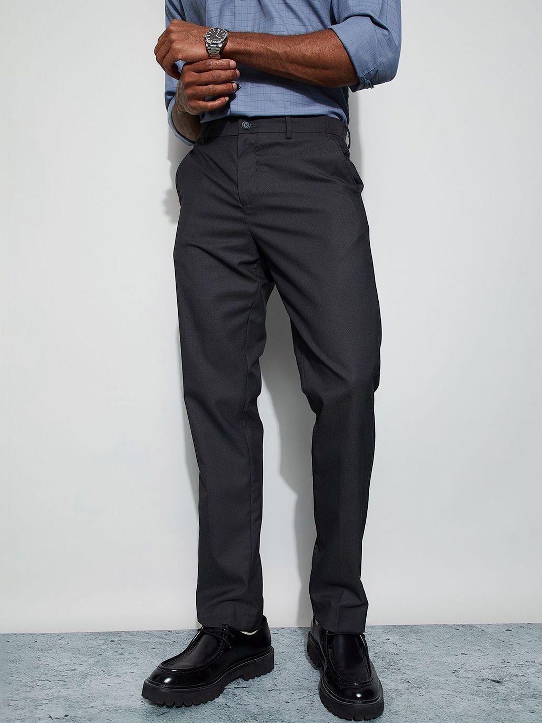 CODE by Lifestyle Men Tapered Fit Easy Wash Trousers