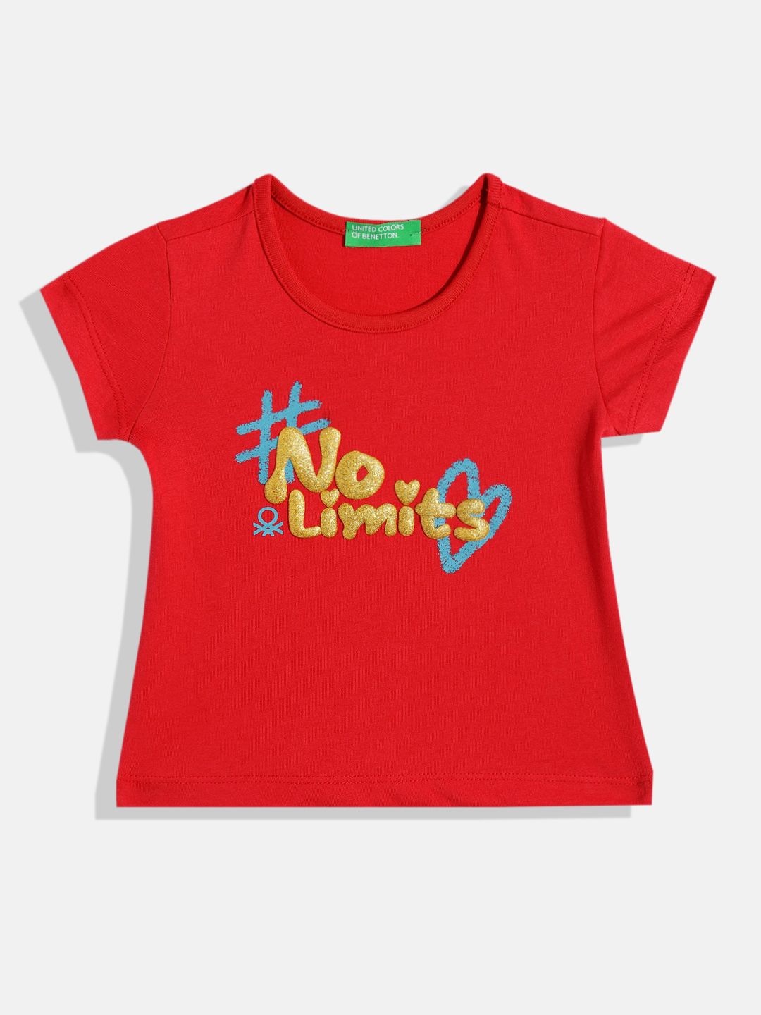 United Colors of Benetton Girls Embossed Shimmer T-shirt