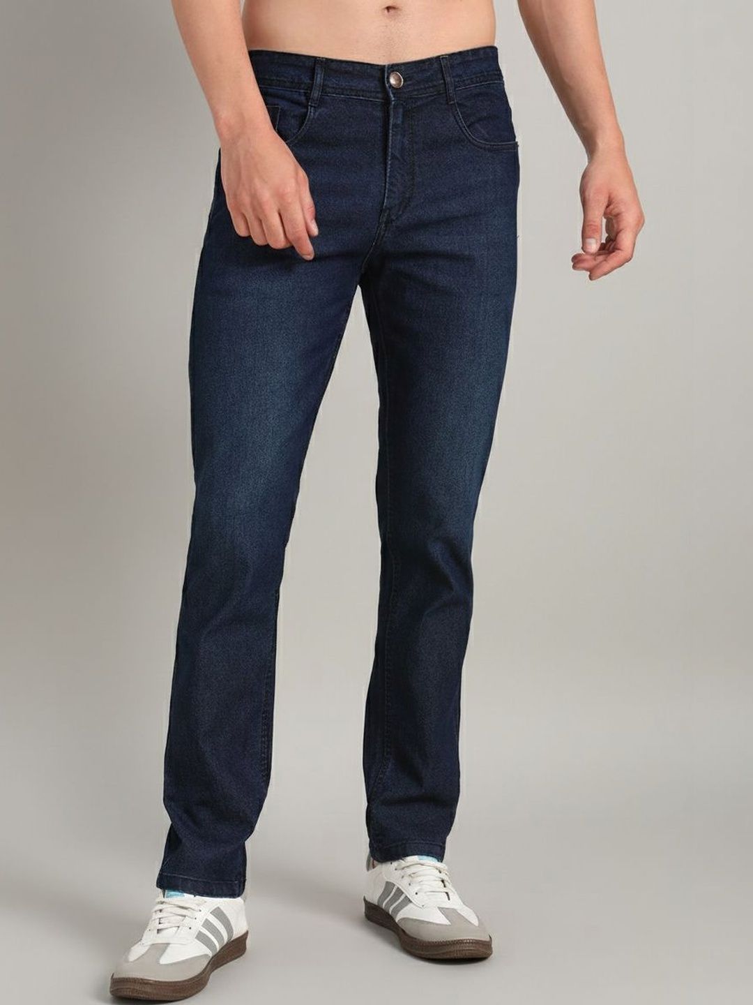 VOGAAN Men Jean Regular Fit Mid-Rise Light Fade Stretchable Jeans