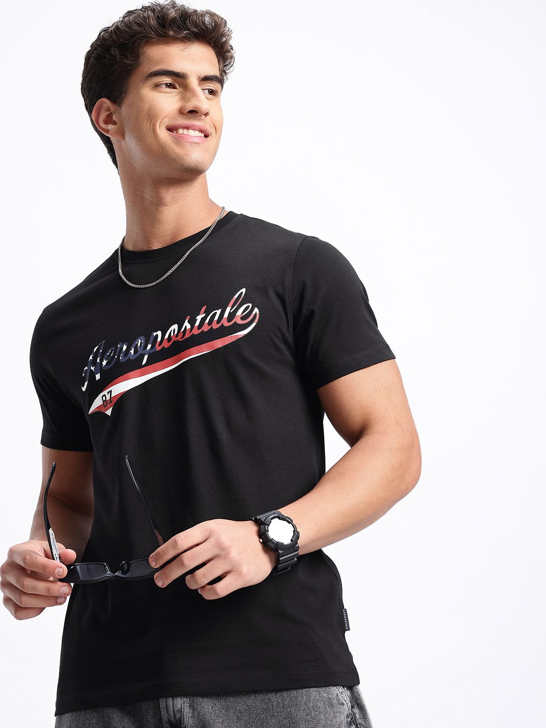 Aeropostale Brand Logo Printed Pure Cotton T-shirt