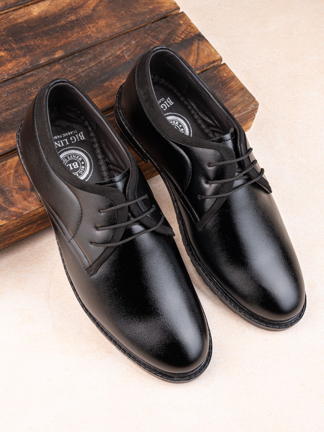 Big Liner Round Toe Lace-Ups Formal Derbys