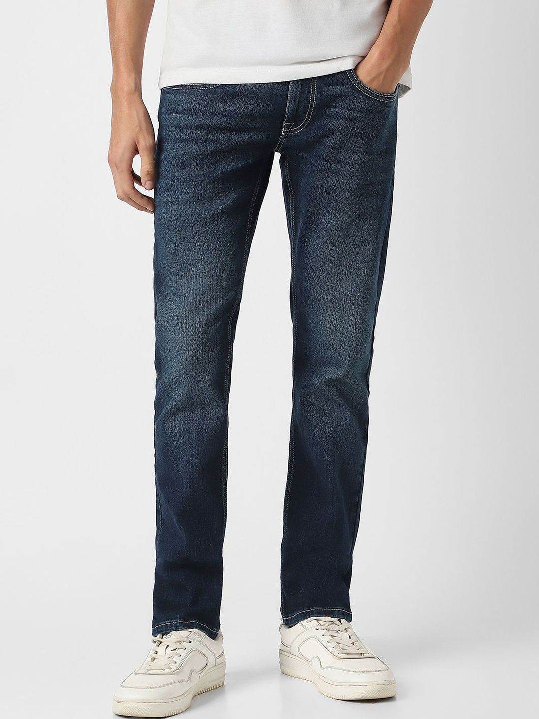 Peter England Casuals Men Skinny Fit Mid-Rise Light Fade Jeans