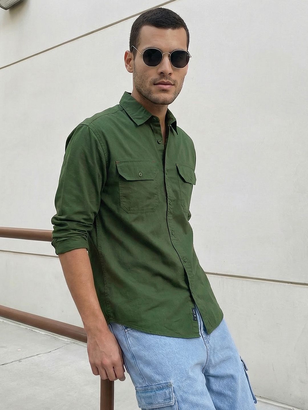 The Roadster Life Co. Pocket Detail Relaxed Cotton Shirt