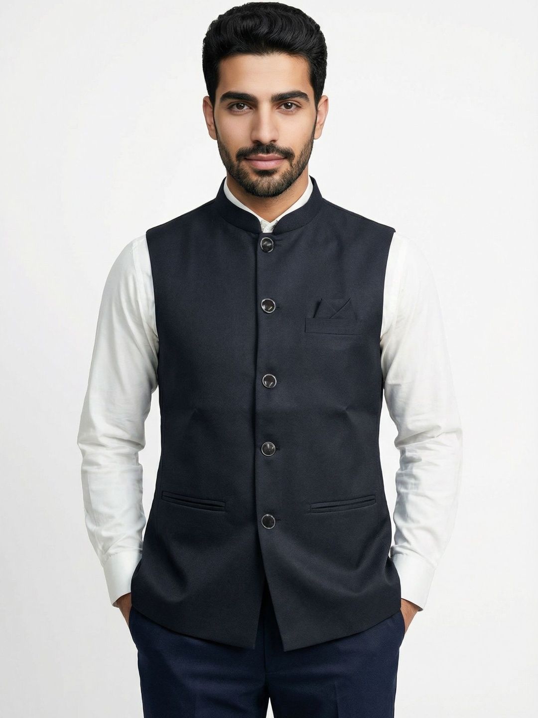 HERE&NOW Woven Nehru Jackets