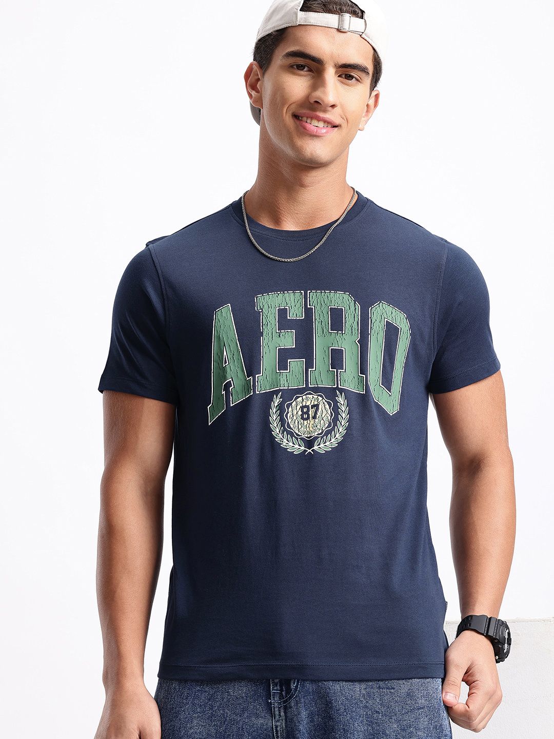 Aeropostale Brand Logo Printed Pure Cotton T-shirt