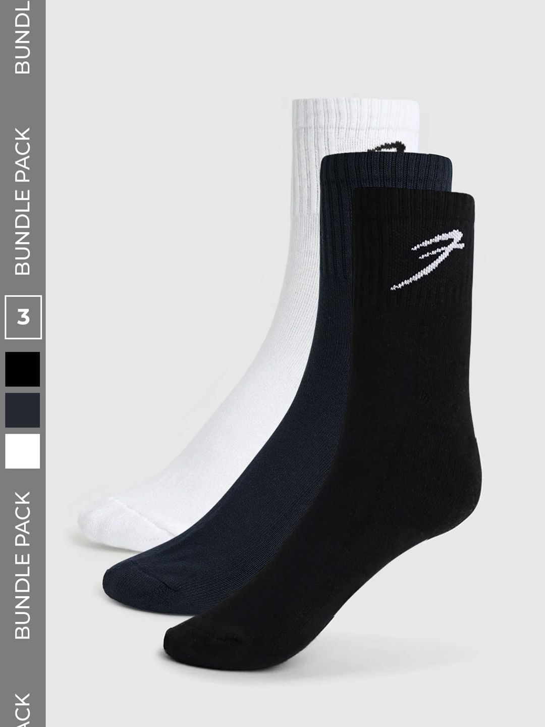 FUAARK Men Pack of 3 Cotton Blend Calf Length Socks