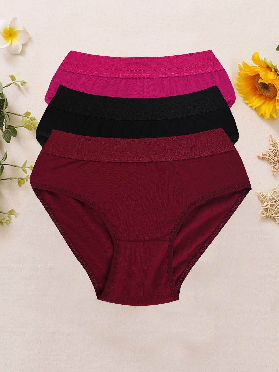 SHAVIDR ENTERPRISE Women Pack of 3 Anti Microbial Basic Briefs