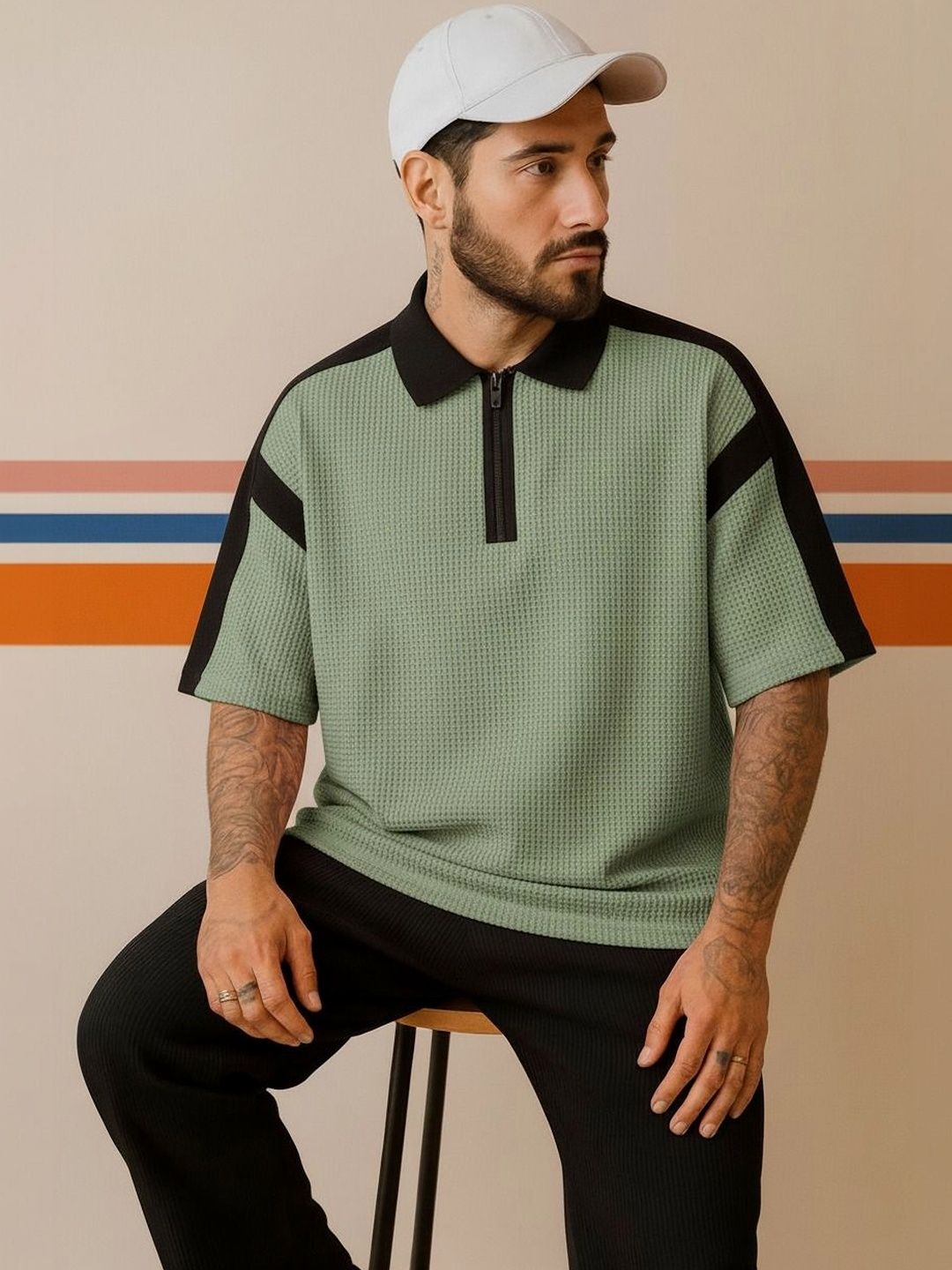 R.Code by The Roadster Life Co. Men Polo Collar T-shirt