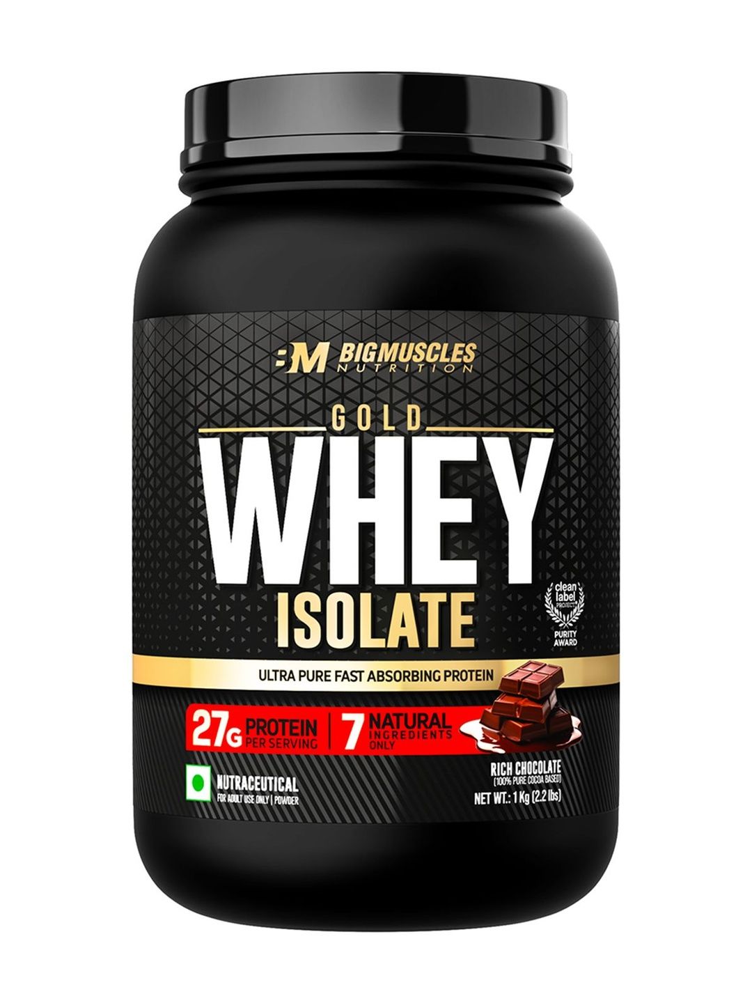 Bigmuscles Nutrition Bigmuscles Nutrition Gold Whey Isolate Protein- 1 Kg- Rice Chocolate