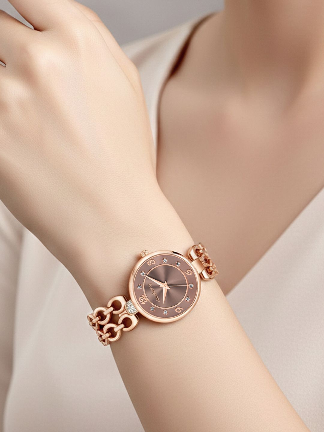 DressBerry Women Dial & Bracelet Style Straps Analogue Watch DB-048-BROWN