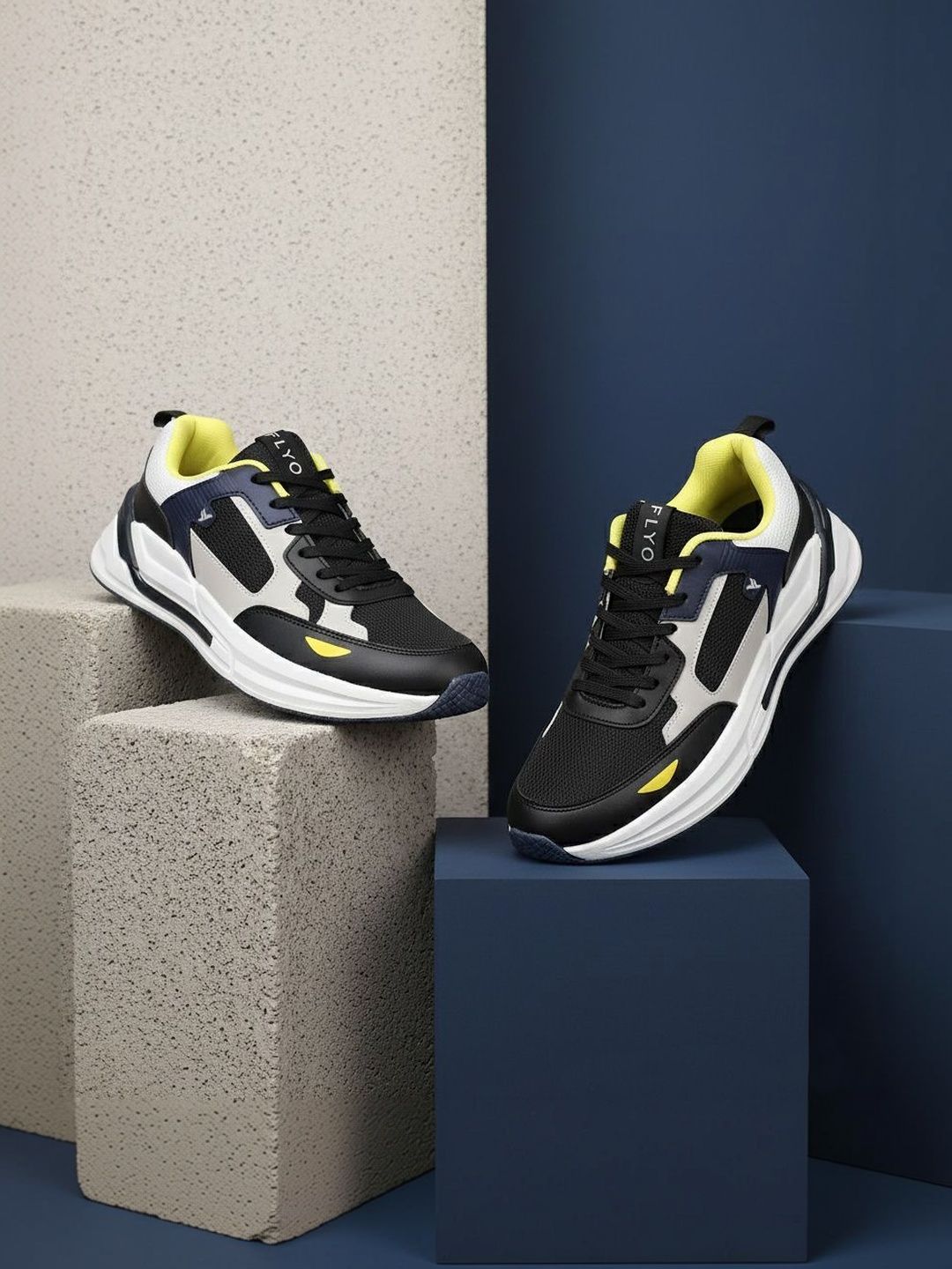 FLYO Men Mesh Running Non-Marking Shoes