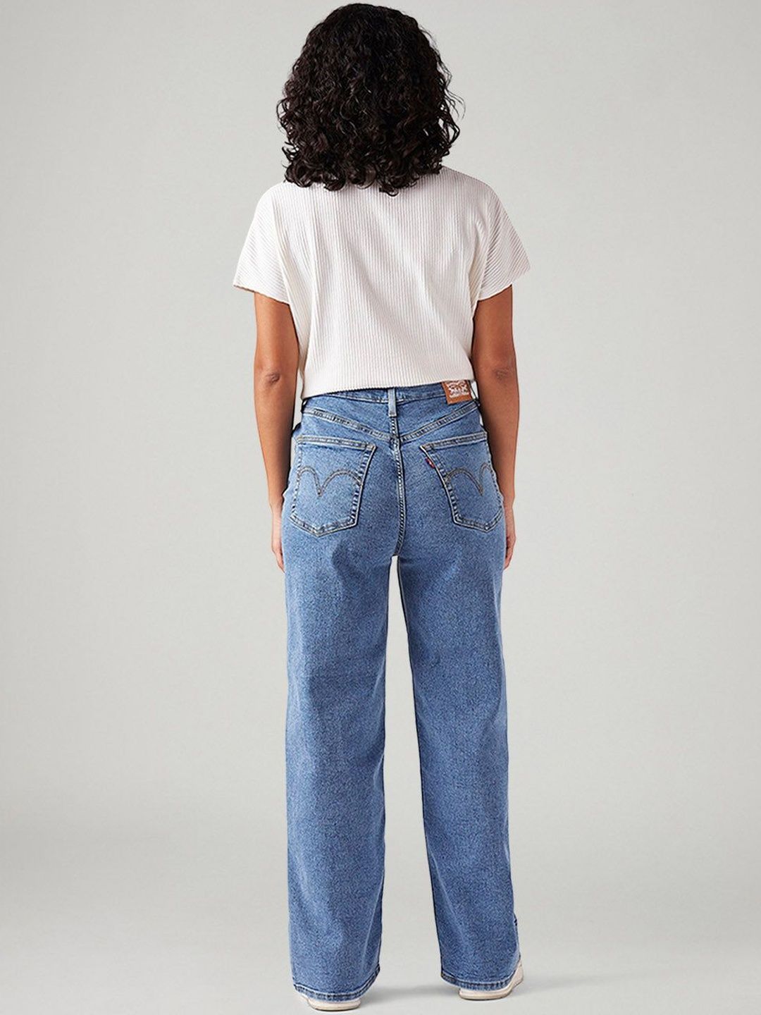 Blue Loose Fit High Rise Jeans