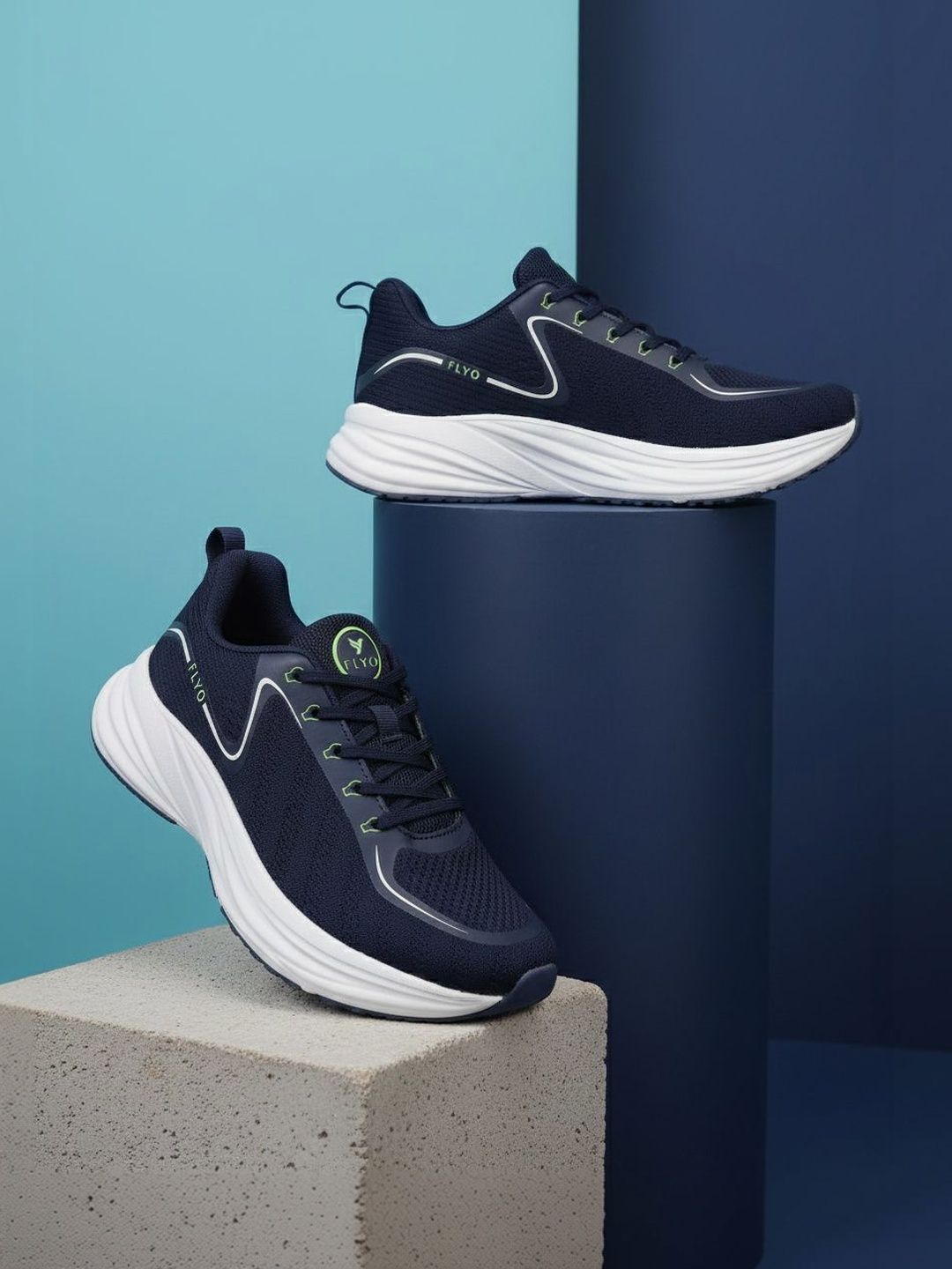 FLYO Men Mesh Running Non-Marking Shoes