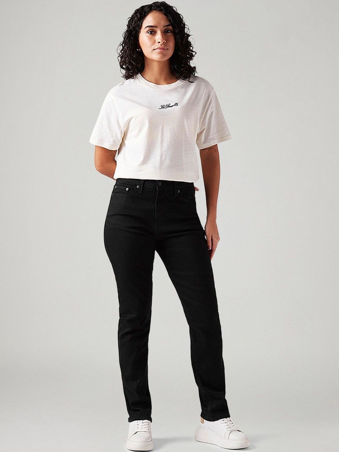 Black Wedgie Slim Fit Mid Rise Jeans