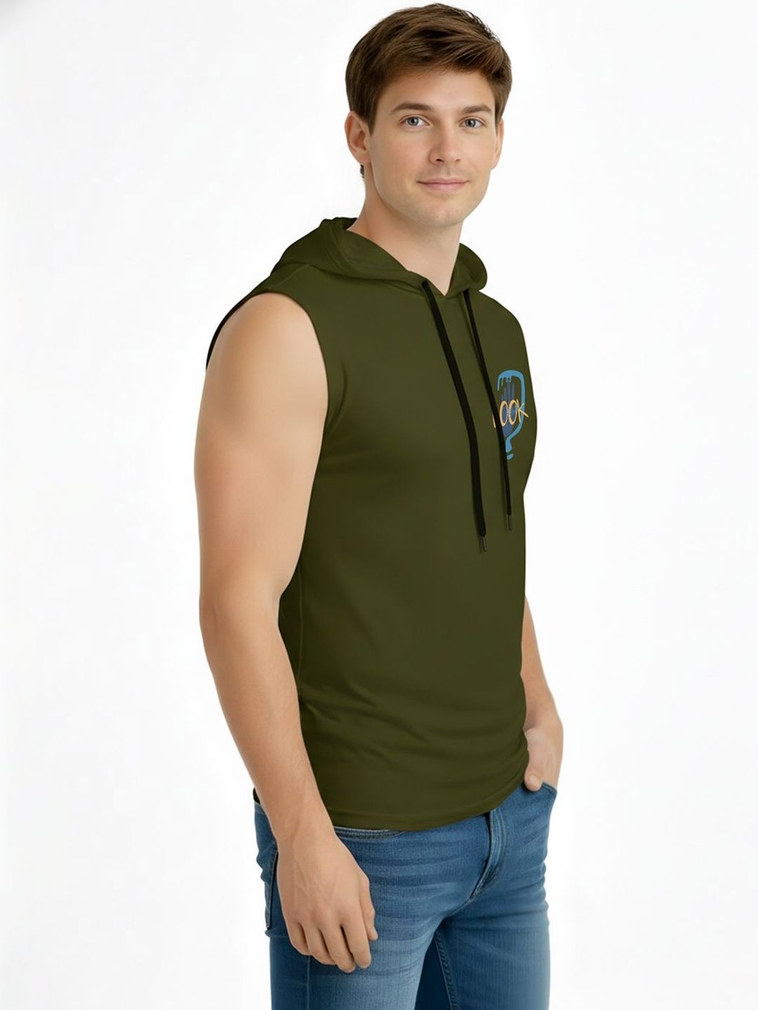 TEEFOX Men Printed Hooded T-shirt