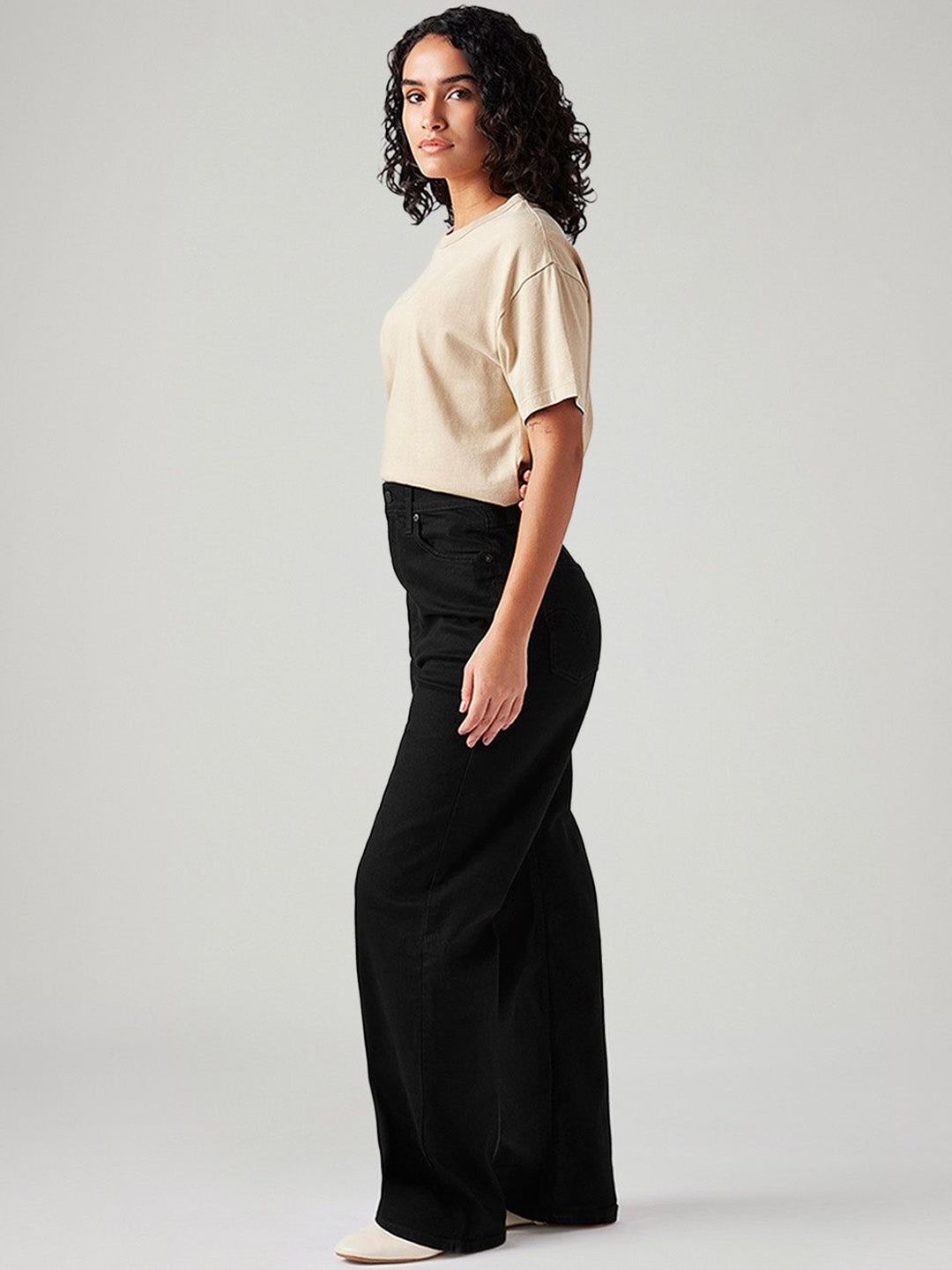 Black Loose Fit High Rise Jeans