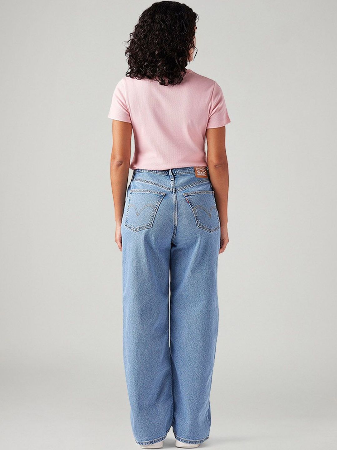 Light-Blue Loose Fit High Rise Jeans