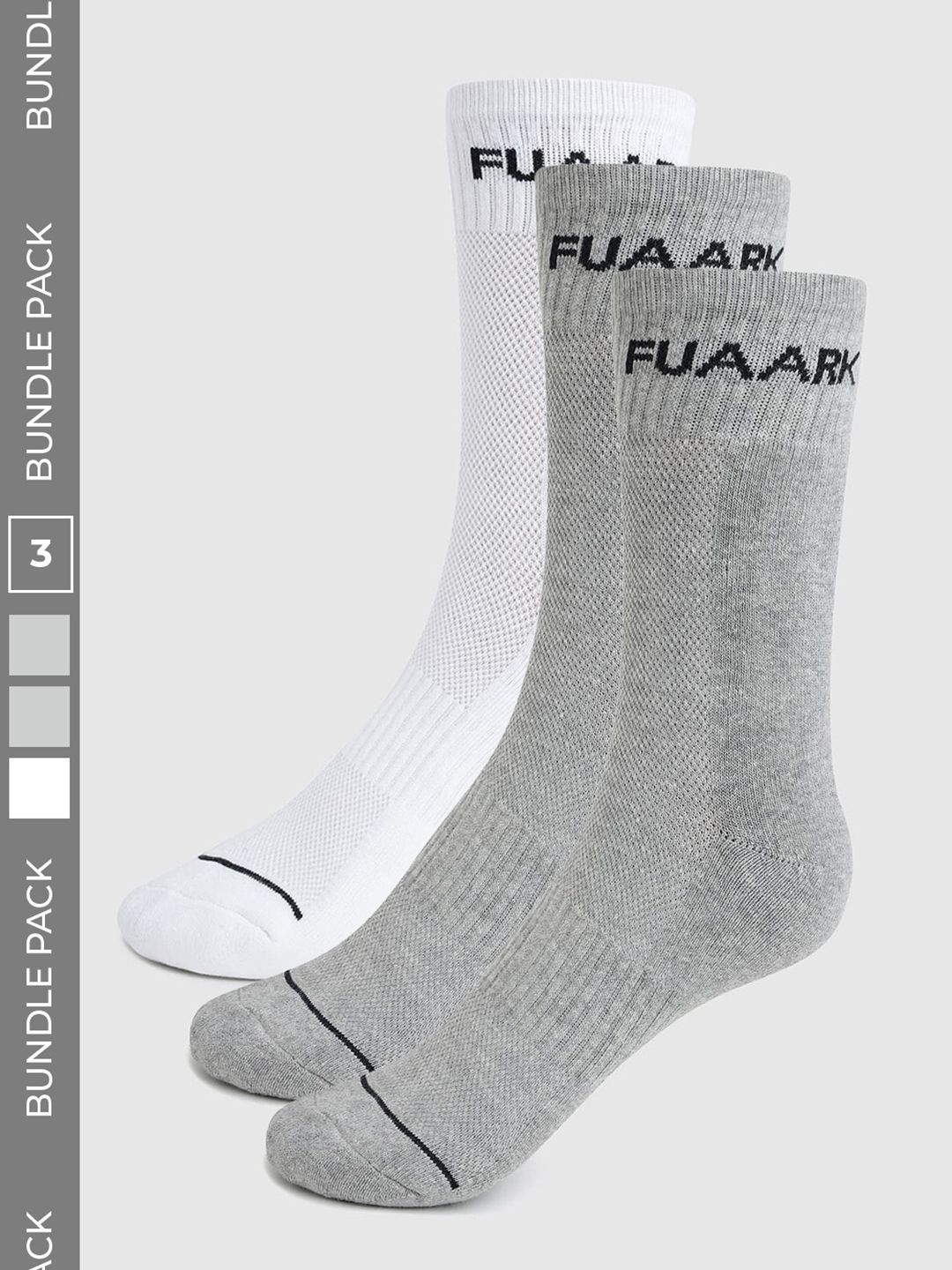 FUAARK Men Pack of 3 Cotton Blend Calf Length Socks