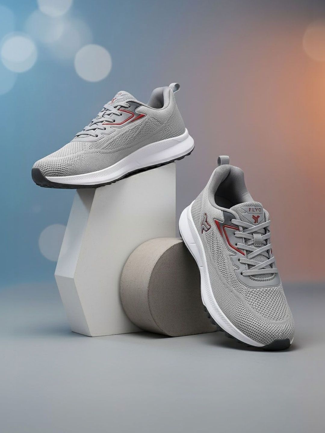 FLYO Men Mesh Running Non-Marking Shoes