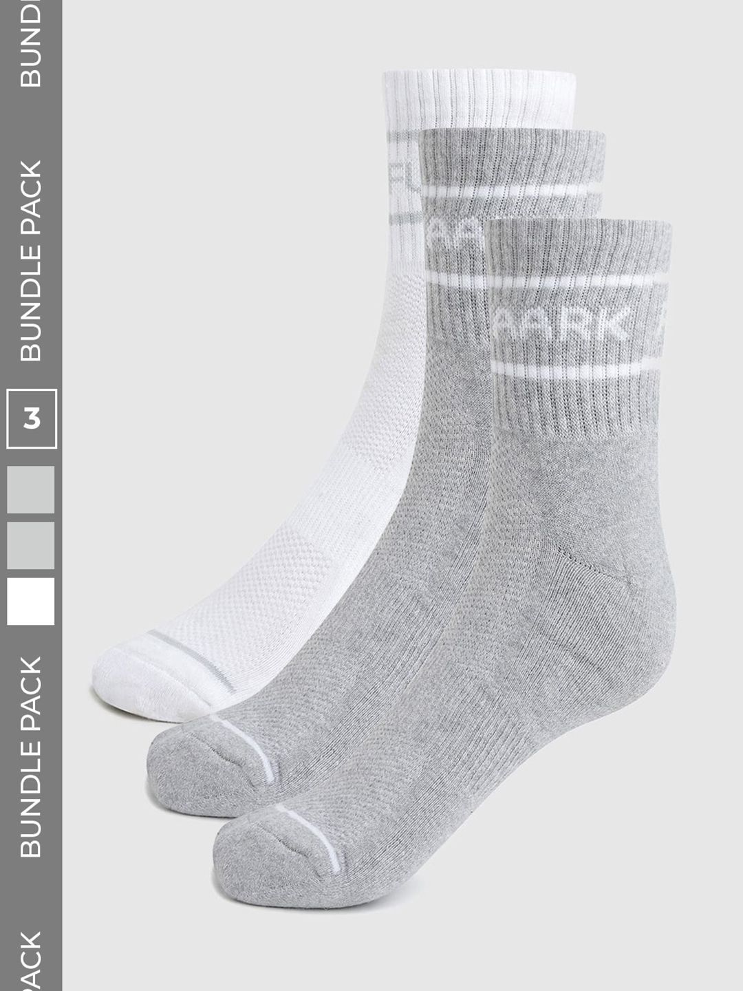 FUAARK Men Pack of 3 Cotton Blend Colourblocked Calf Length Socks