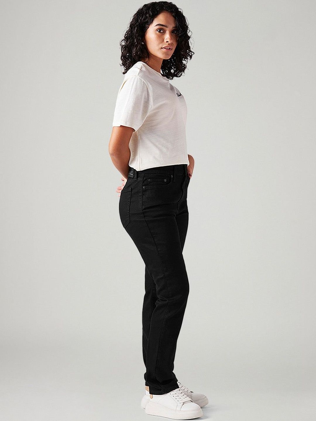 Black Wedgie Slim Fit Mid Rise Jeans