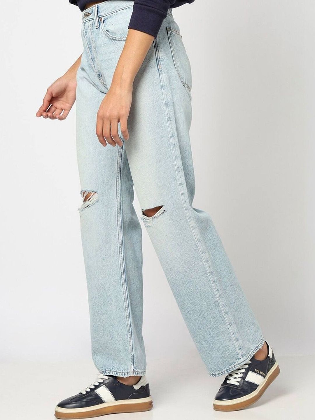 Mid Rise Ripped Jeans